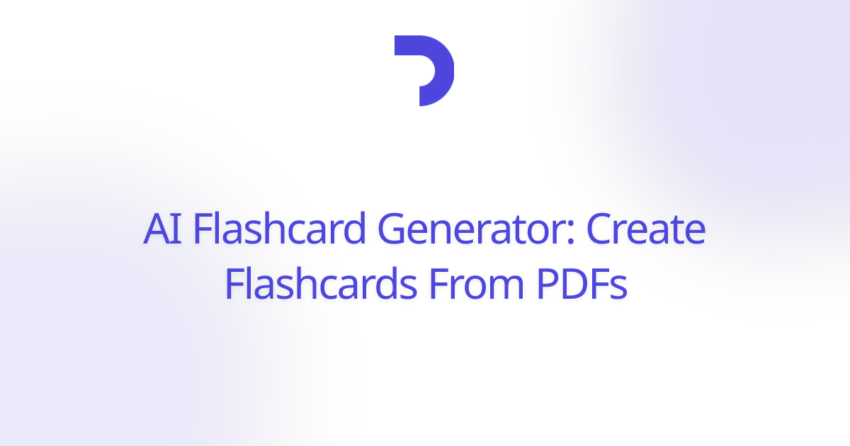 AI Flashcard Generator: Create Flashcards From PDFs | Documind