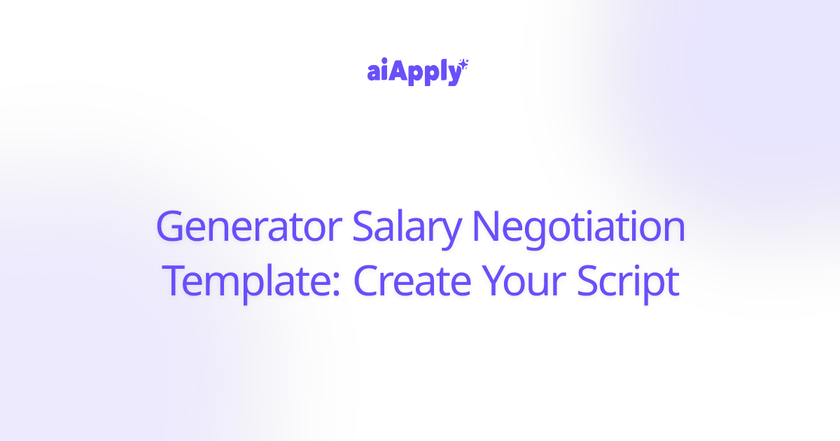 Generator Salary Negotiation Template: Create Your Script